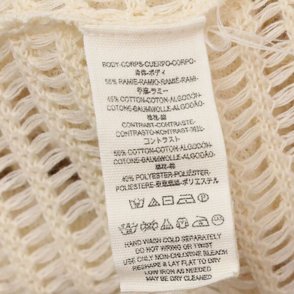 Free People Sz L Babes Only Short-Sleeve T-Shirt Crochet Ivory Knit Flutter - Picture 6 of 9